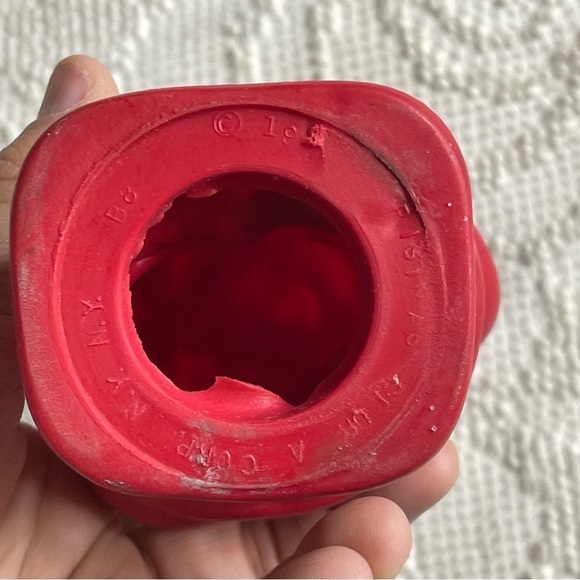 Vintage 1972 Christmas Club Rubber Piggy Bank w/ Plug Santa Claus 6" - Picture 2 of 4